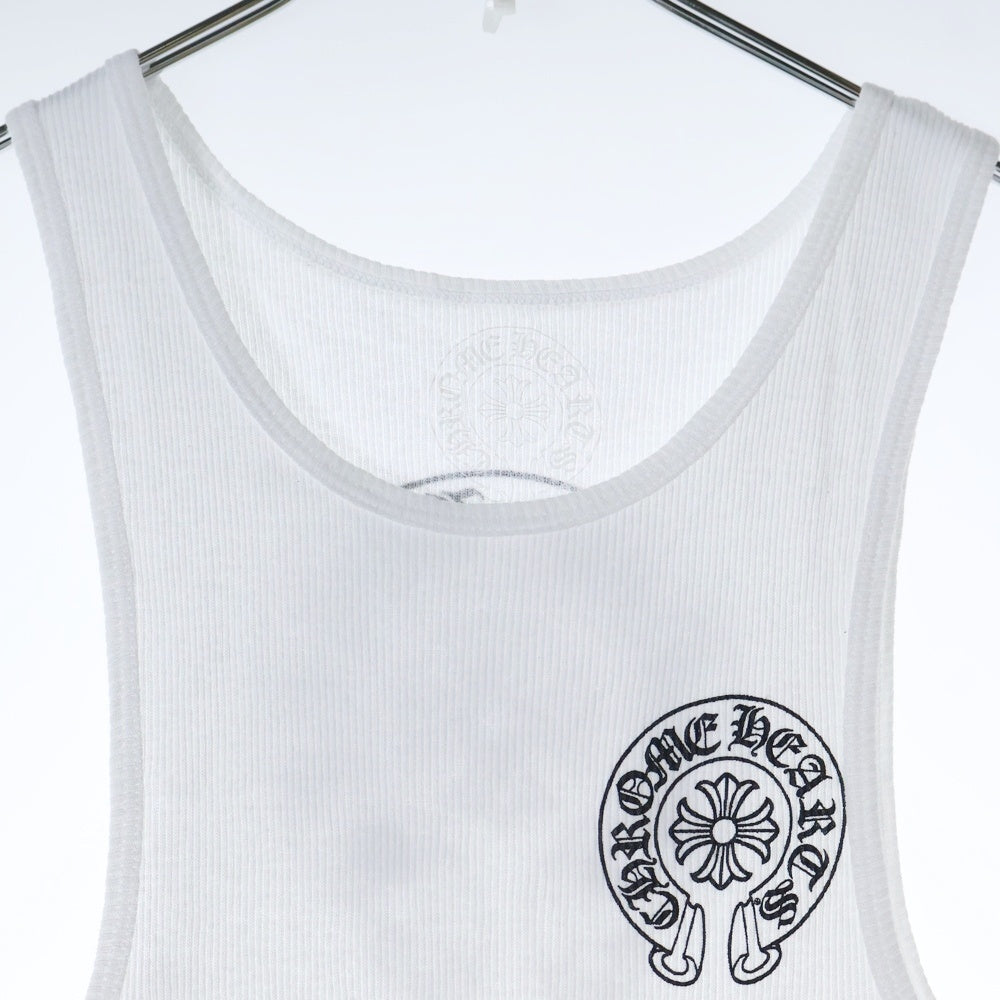 CHROME HEARTS(クロムハーツ) HORSESHOE RIB TANKTOP バックホースシュープリントタンクトップ ノースリーブ ホワイト