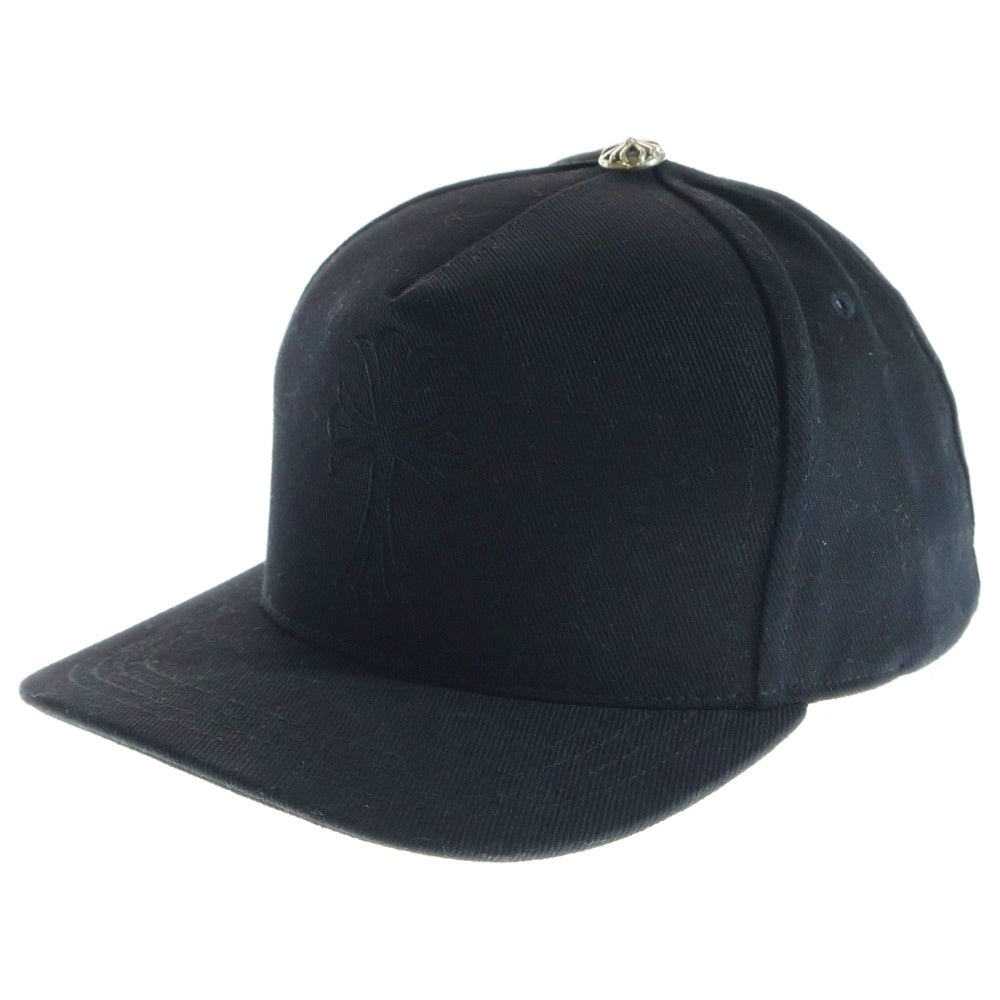 CHROME HEARTS(クロムハーツ) CROSS WAXED DENIM BASEBALL CAP クロス刺繍 デニム キャップ 帽子 ブラック
