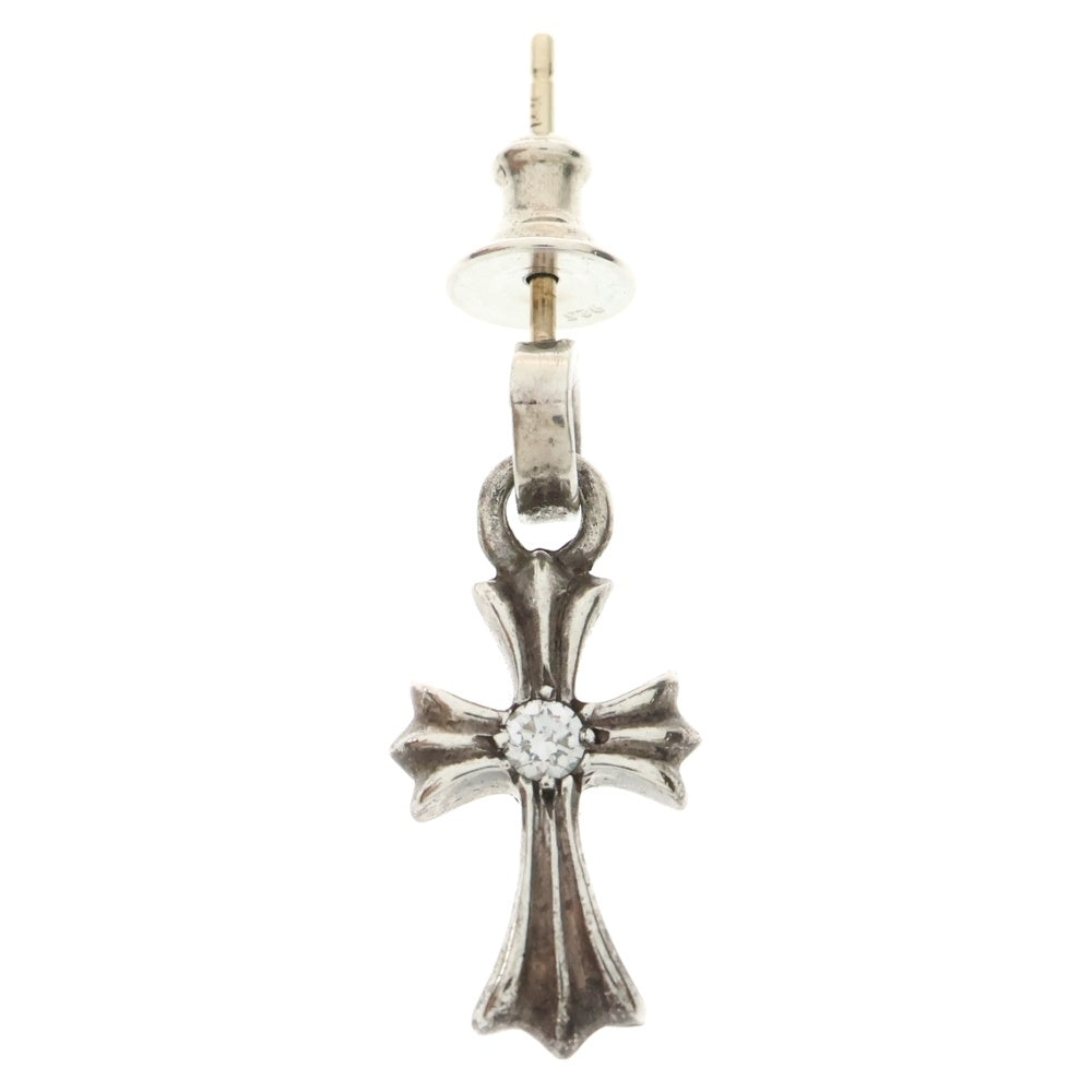 CHROME HEARTS(クロムハーツ) BBY F PPRCHN 両面1ダイヤ ベイビーファットクロス ドロップピアス シルバー