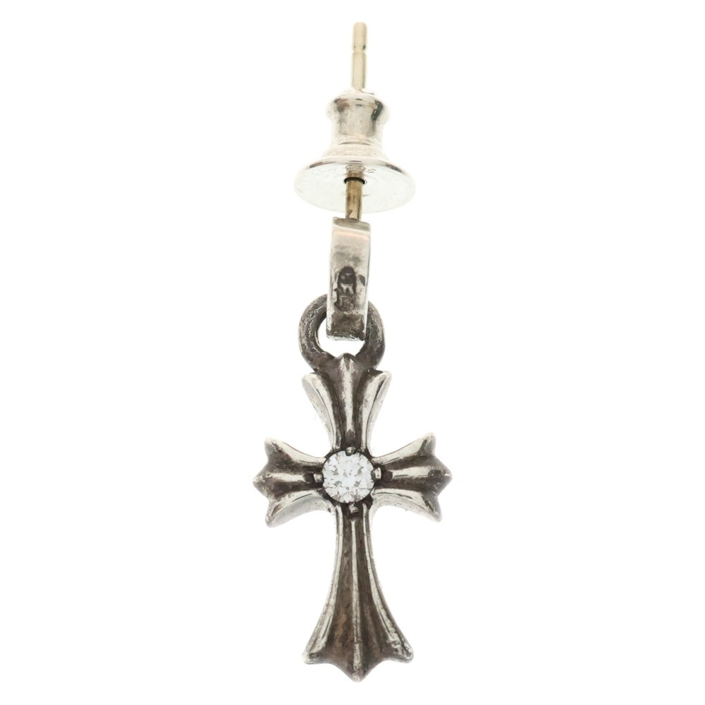 CHROME HEARTS(クロムハーツ) BBY F PPRCHN 両面1ダイヤ ベイビーファットクロス ドロップピアス シルバー