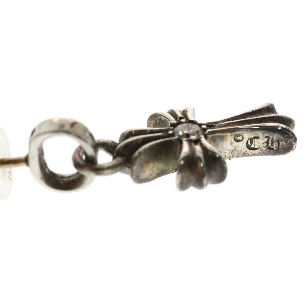 CHROME HEARTS(クロムハーツ) BBY F PPRCHN 両面1ダイヤ ベイビーファットクロス ドロップピアス シルバー