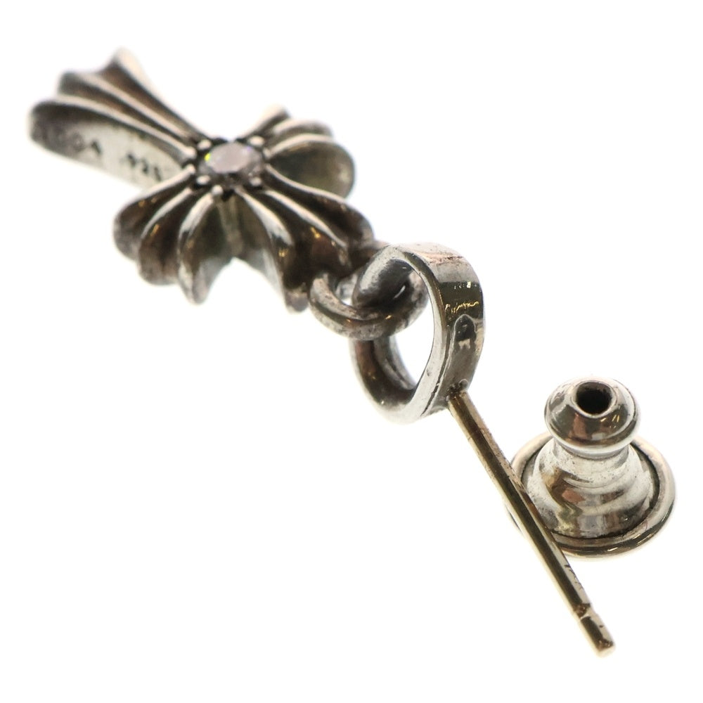 CHROME HEARTS(クロムハーツ) BBY F PPRCHN 両面1ダイヤ ベイビーファットクロス ドロップピアス シルバー