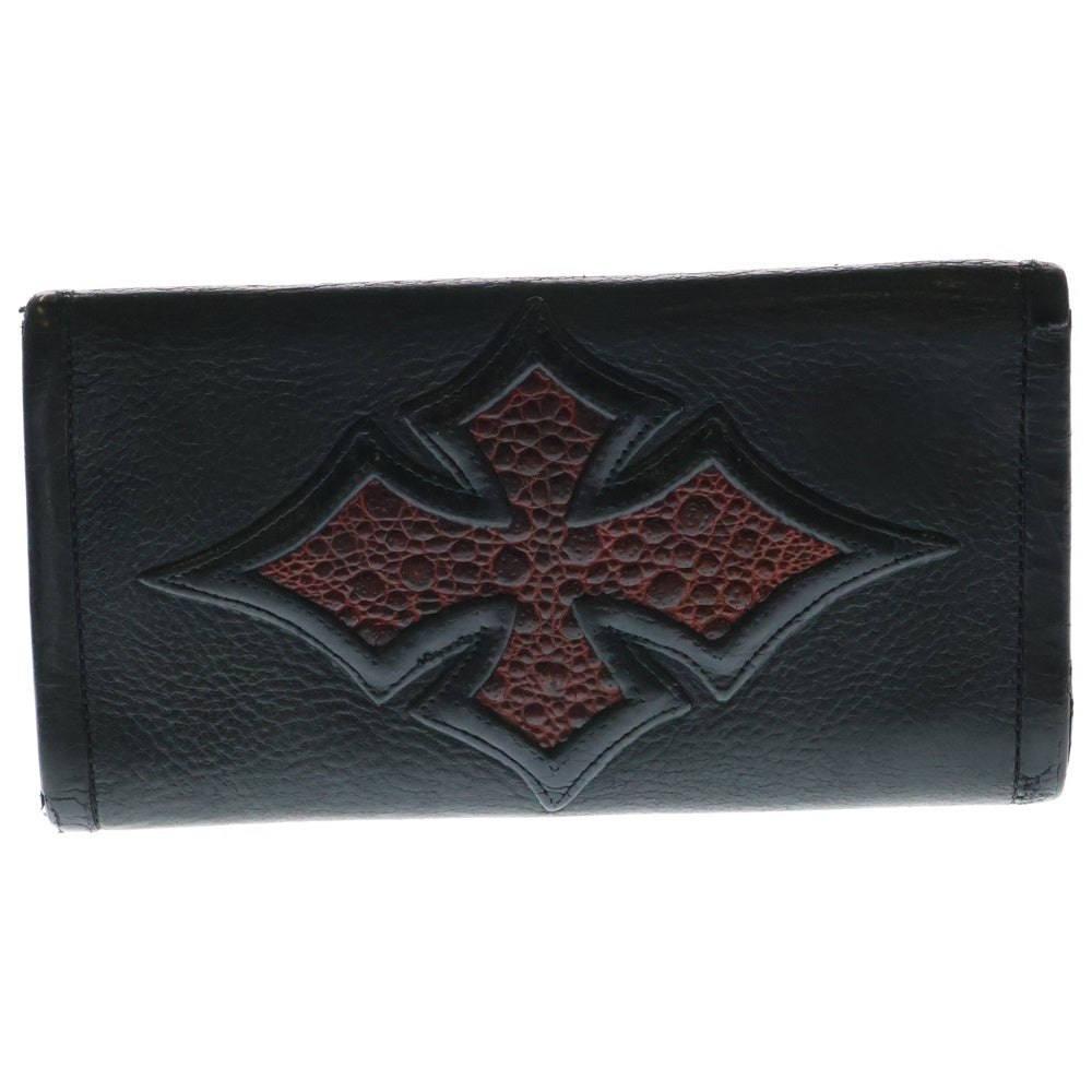 Bill Wall Leather/BWL(ビルウォールレザー) トライバルコンチョボタン ラージカレンシー レザー ウォレット 長財布 ブラック