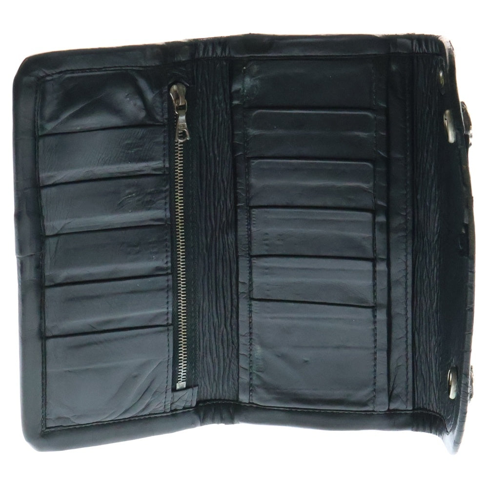 Bill Wall Leather/BWL(ビルウォールレザー) トライバルコンチョボタン ラージカレンシー レザー ウォレット 長財布 ブラック