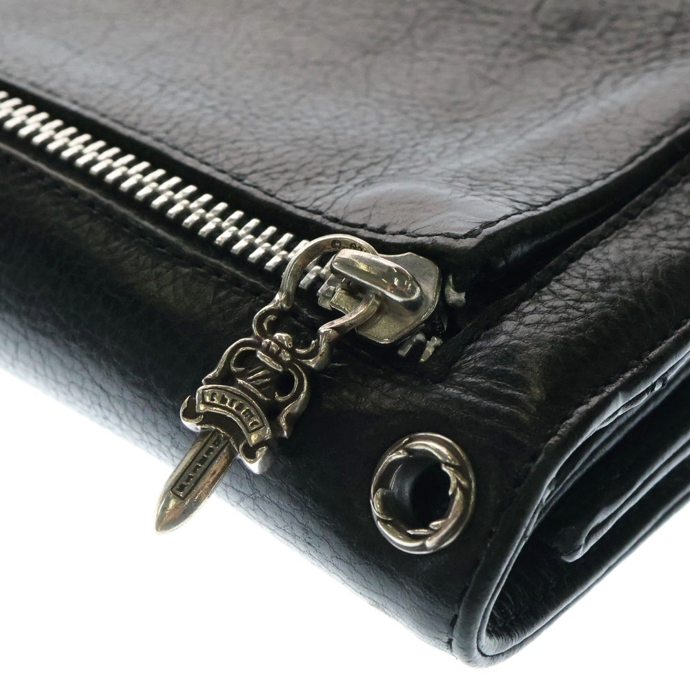 CHROME HEARTS(クロムハーツ) WAVE ウェーブ レザーウォレット 財布 ブラック BCA375