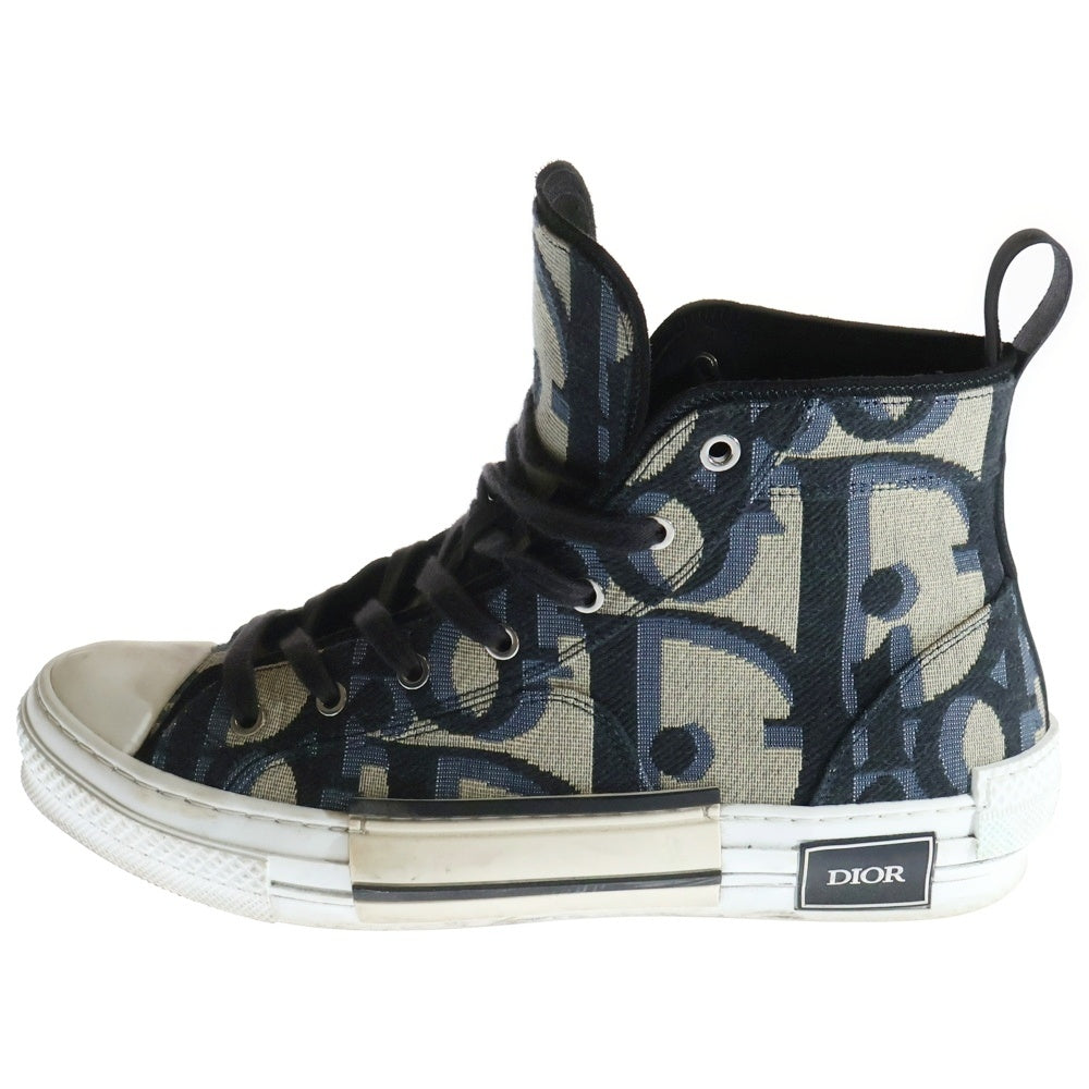 Christian Dior(クリスチャンディオール) B23 オブリーク柄 キャンバス ハイカットスニーカー ブラック/ホワイト