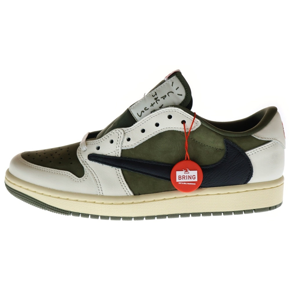 NIKE(ナイキ) ×TRAVIS SCOTT AIR JORDAN 1 LOW OG REVERSE OLIVE DM7866-200 トラヴィススコット エアジョーダン 1 リバース オリーブ ローカットスニーカー US9/27cm