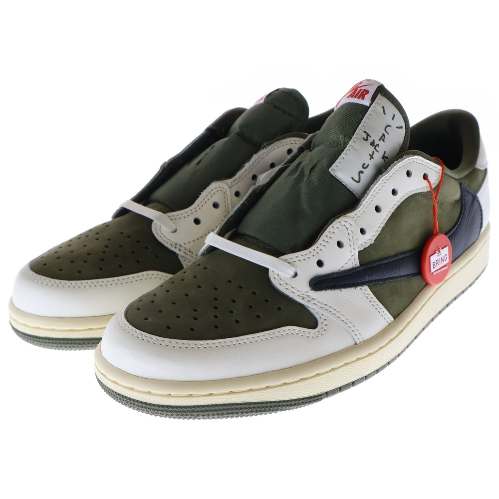 NIKE(ナイキ) ×TRAVIS SCOTT AIR JORDAN 1 LOW OG REVERSE OLIVE DM7866-200 トラヴィススコット エアジョーダン 1 リバース オリーブ ローカットスニーカー US9/27cm