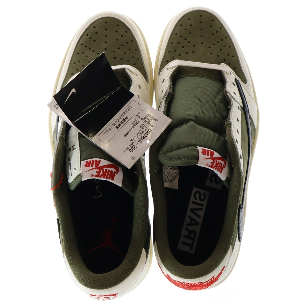 NIKE(ナイキ) ×TRAVIS SCOTT AIR JORDAN 1 LOW OG REVERSE OLIVE DM7866-200 トラヴィススコット エアジョーダン 1 リバース オリーブ ローカットスニーカー US9/27cm