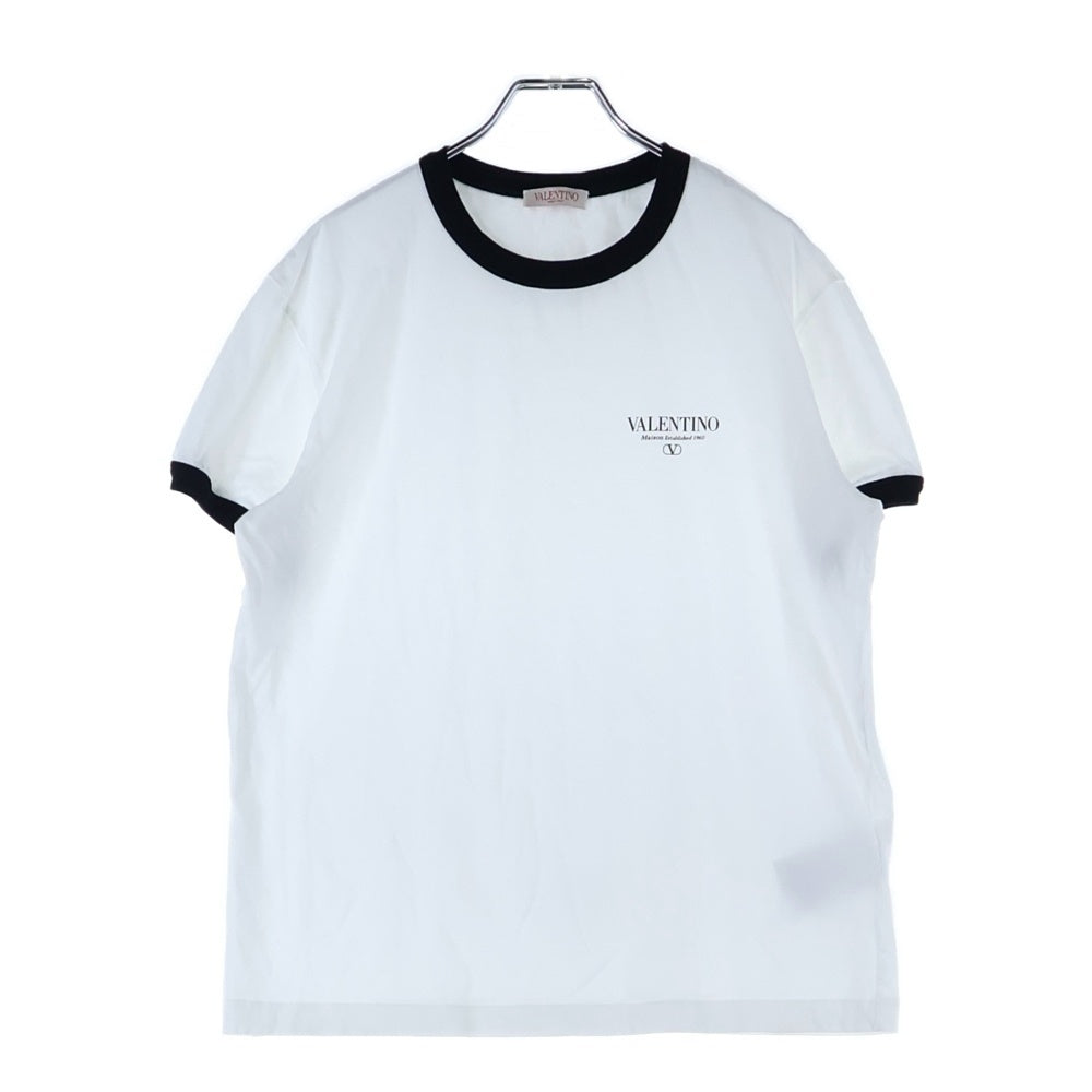 VALENTINO(ヴァレンティノ) フロントロゴプリント リンガーTシャツ 半袖カットソー ホワイト 5V3MG15ZA8E