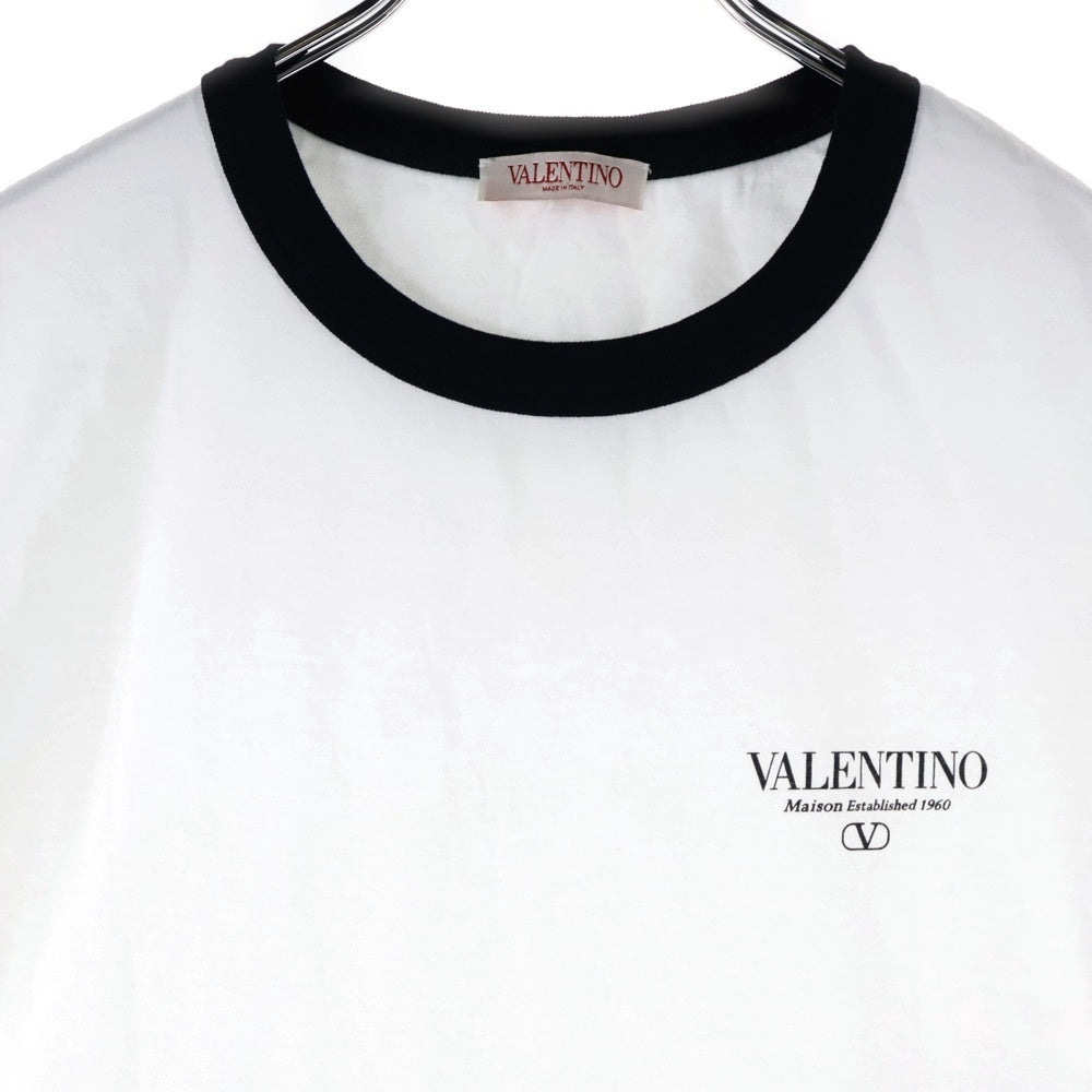 VALENTINO(ヴァレンティノ) フロントロゴプリント リンガーTシャツ 半袖カットソー ホワイト 5V3MG15ZA8E