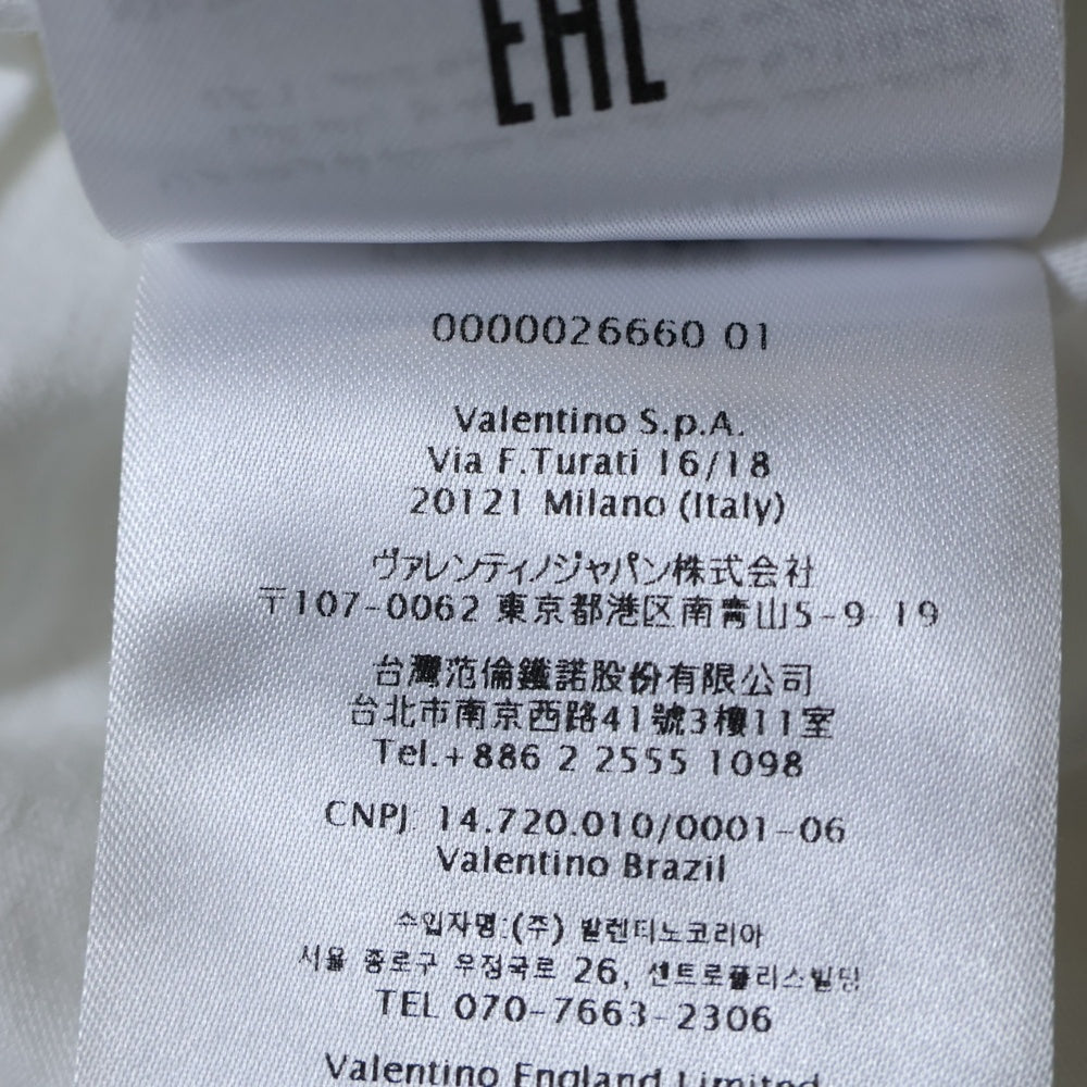 VALENTINO(ヴァレンティノ) フロントロゴプリント リンガーTシャツ 半袖カットソー ホワイト 5V3MG15ZA8E