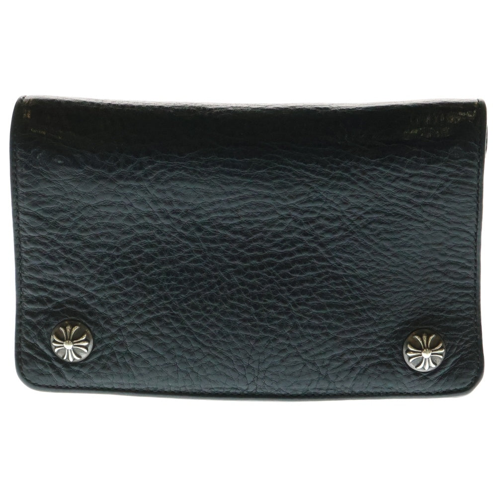 CHROME HEARTS(クロムハーツ) 2ZIP 2ジップ クロスボールボタンレザーウォレット 財布 ブラック BCA363