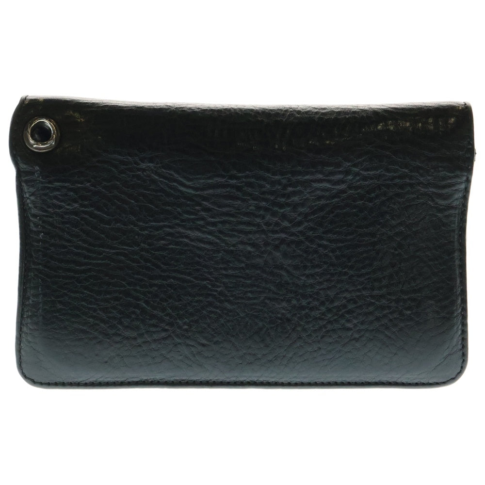 CHROME HEARTS(クロムハーツ) 2ZIP 2ジップ クロスボールボタンレザーウォレット 財布 ブラック BCA363
