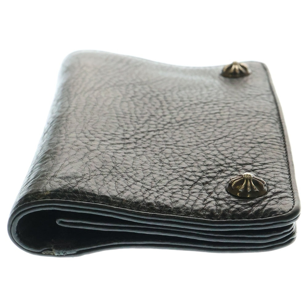 CHROME HEARTS(クロムハーツ) 2ZIP 2ジップ クロスボールボタンレザーウォレット 財布 ブラック BCA363