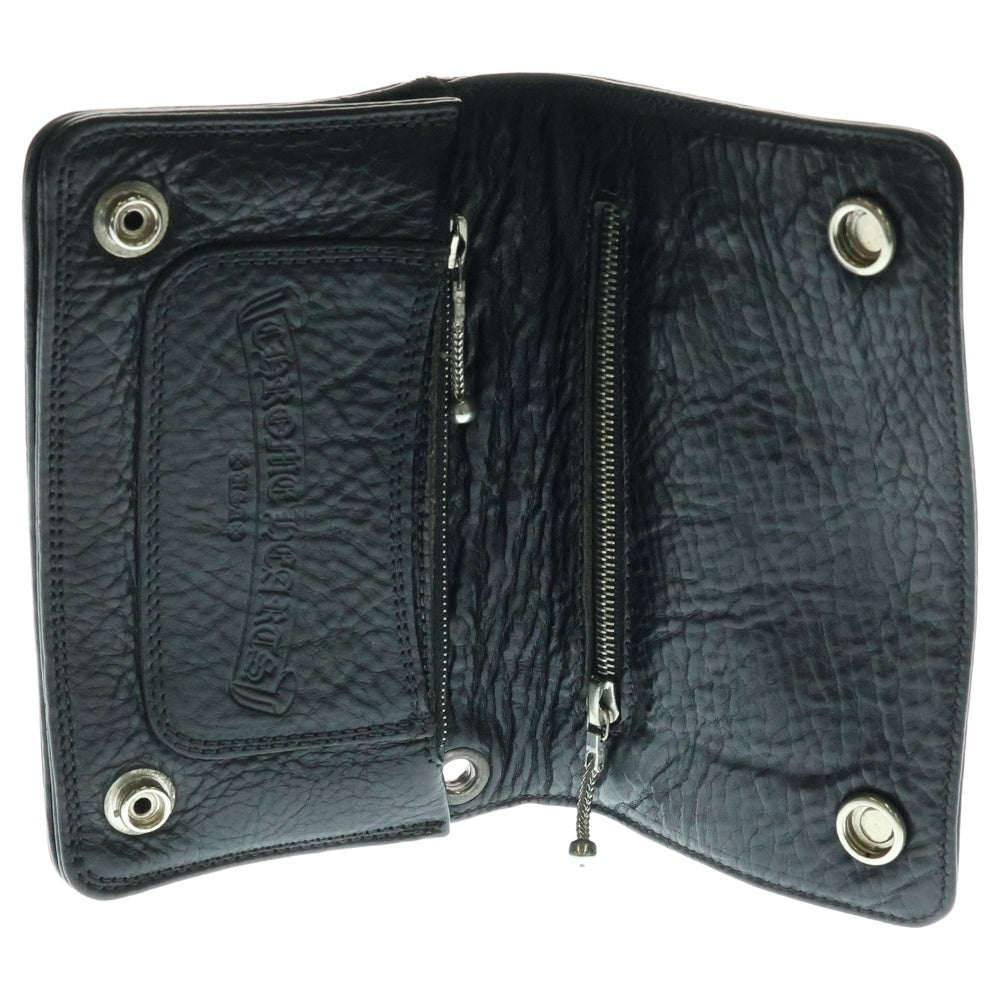 CHROME HEARTS(クロムハーツ) 2ZIP 2ジップ クロスボールボタンレザーウォレット 財布 ブラック BCA363