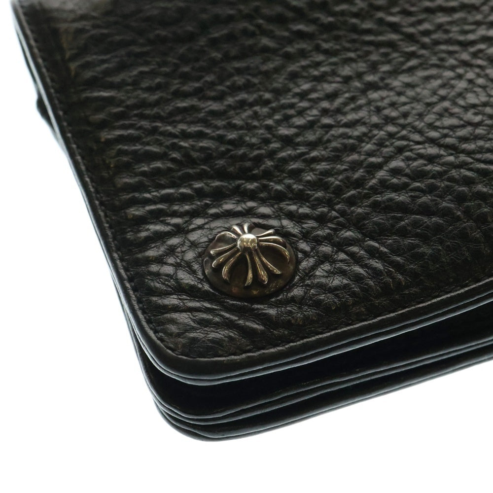 CHROME HEARTS(クロムハーツ) 2ZIP 2ジップ クロスボールボタンレザーウォレット 財布 ブラック BCA363