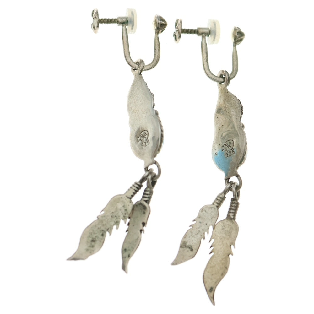 INDIAN JEWELRY(インディアンジュエリー) RB刻印 ターコイズ フェザーピアス シルバー