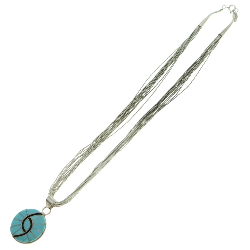 INDIAN JEWELRY(インディアンジュエリー) RB刻印 インレイ ネックレス シルバー