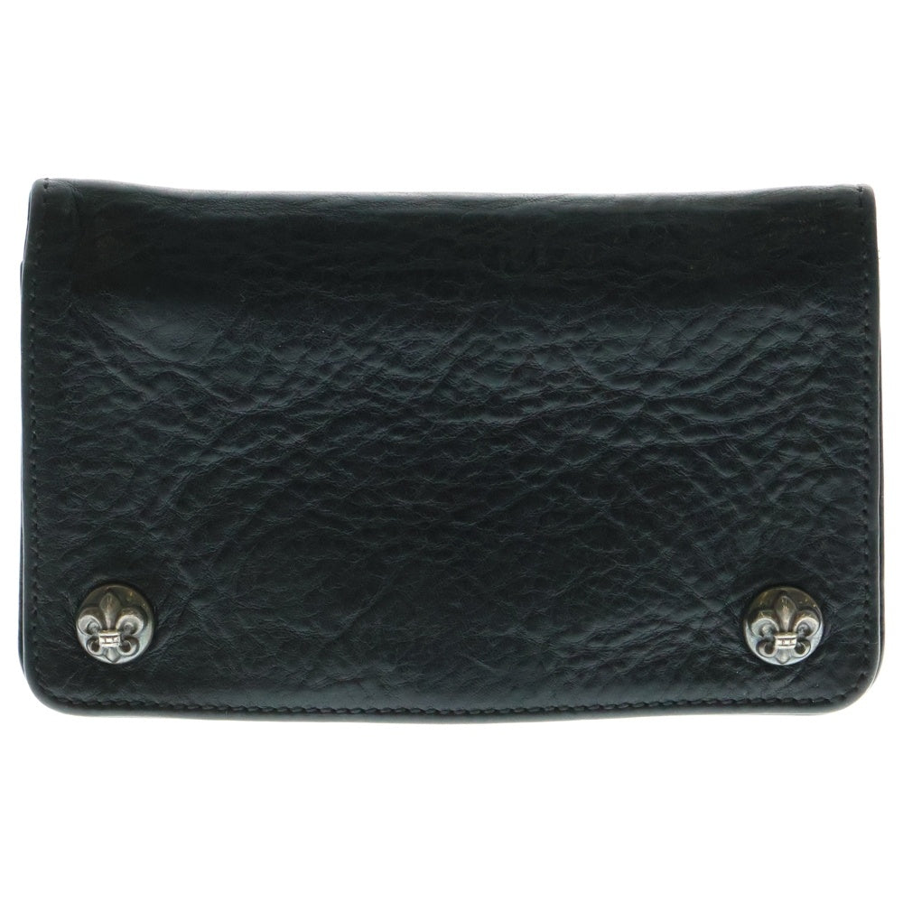 CHROME HEARTS(クロムハーツ) 1ZIP 1ジップ フレアボールボタン レザーウォレット 財布 ブラック