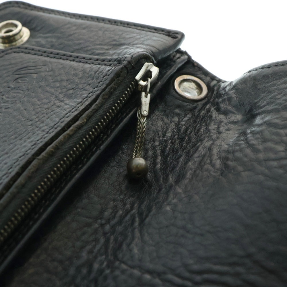 CHROME HEARTS(クロムハーツ) 1ZIP 1ジップ フレアボールボタン レザーウォレット 財布 ブラック