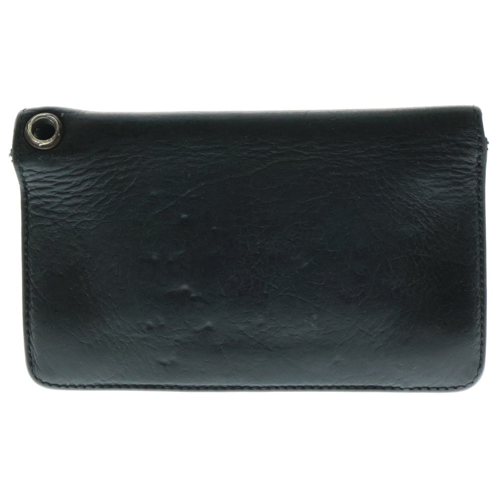CHROME HEARTS(クロムハーツ) 1ZIP 1ジップ クロスボールボタン レザーウォレット 財布 ブラック BCA362