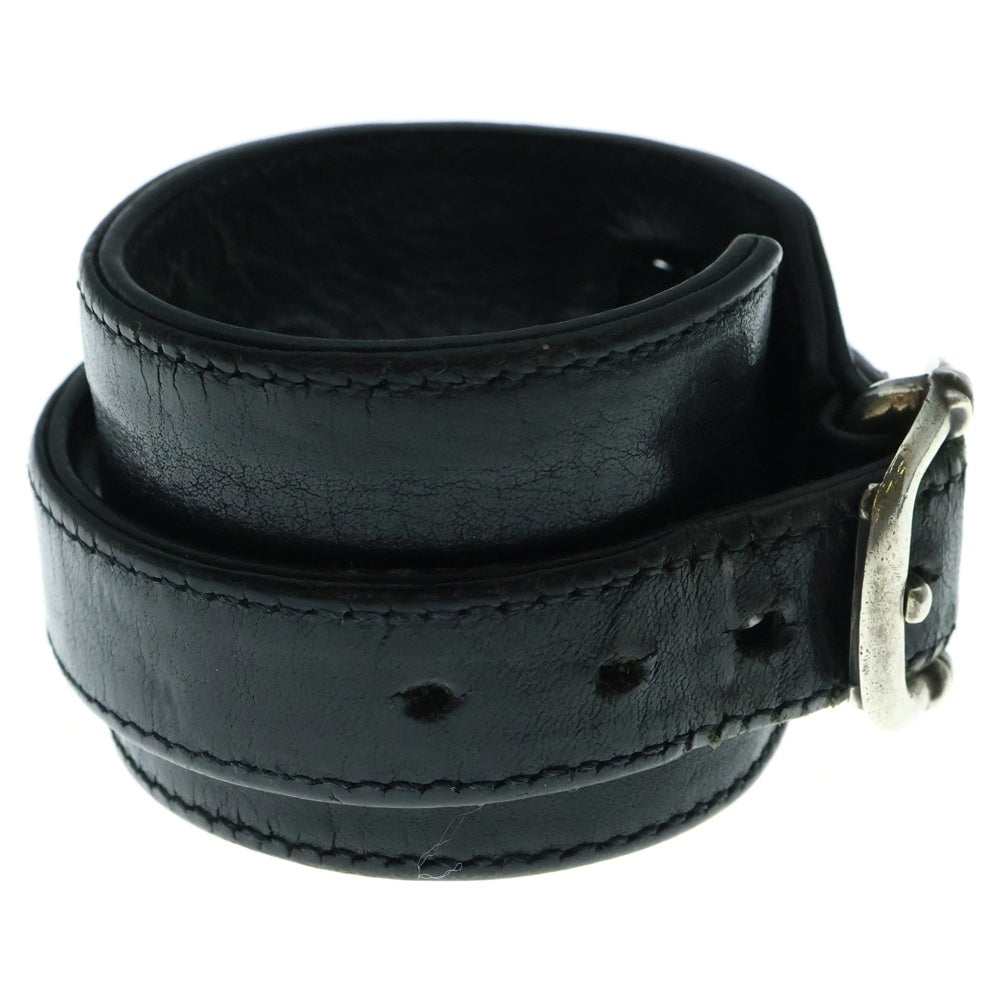CHROME HEARTS(クロムハーツ) R&R TINY BUCKLE ガンスリンガータイニーバックルレザーブレスレット ブラック