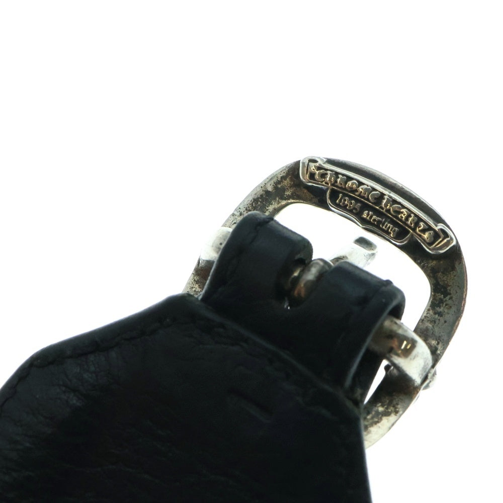 CHROME HEARTS(クロムハーツ) R&R TINY BUCKLE ガンスリンガータイニーバックルレザーブレスレット ブラック