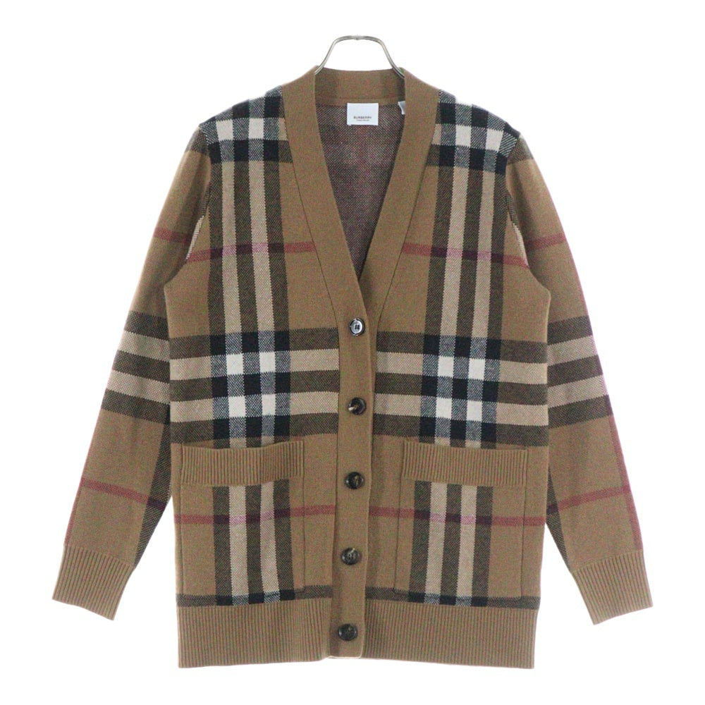 BURBERRY(バーバリー) ノバチェック 総柄 カーディガン ブラウン 8043372