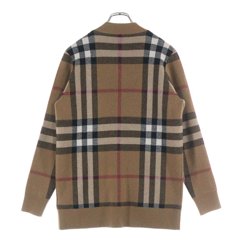 BURBERRY(バーバリー) ノバチェック 総柄 カーディガン ブラウン 8043372