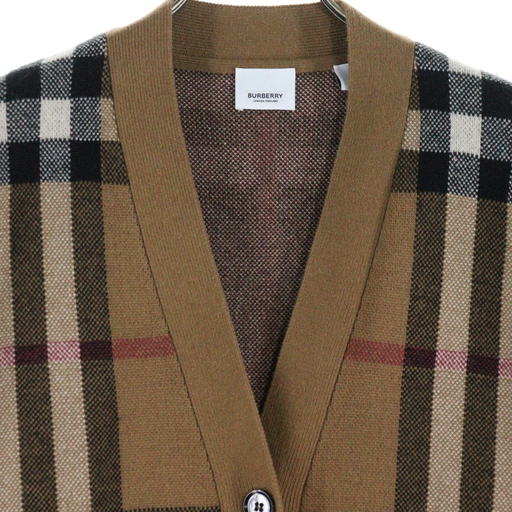 BURBERRY(バーバリー) ノバチェック 総柄 カーディガン ブラウン 8043372