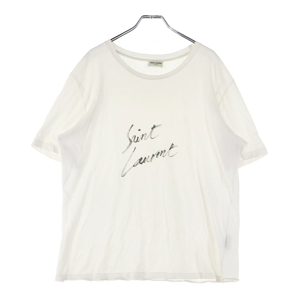 SAINT LAURENT PARIS(サンローランパリ) フロントロゴプリント 半袖Tシャツ ホワイト 480335 YB2IS 9744