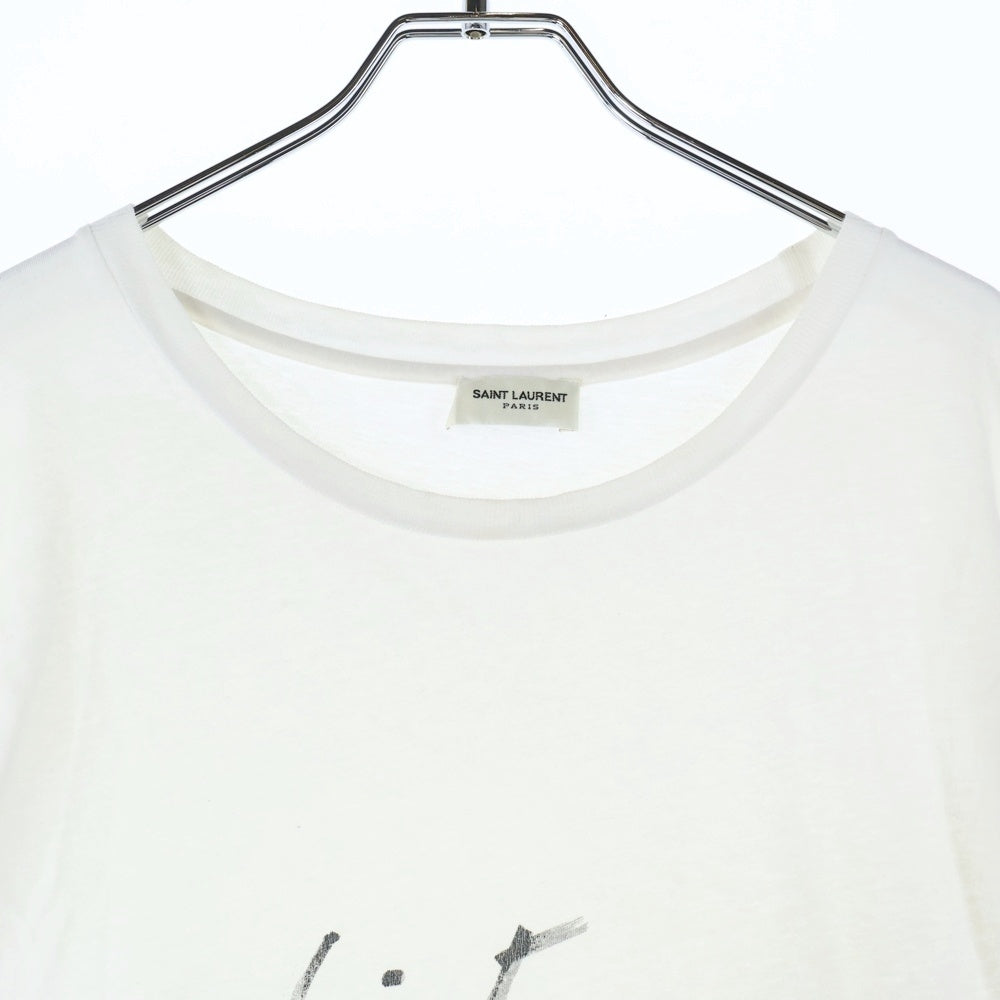 SAINT LAURENT PARIS(サンローランパリ) フロントロゴプリント 半袖Tシャツ ホワイト 480335 YB2IS 9744