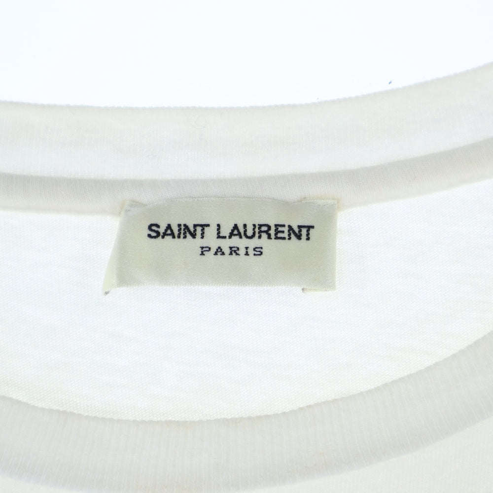 SAINT LAURENT PARIS(サンローランパリ) フロントロゴプリント 半袖Tシャツ ホワイト 480335 YB2IS 9744