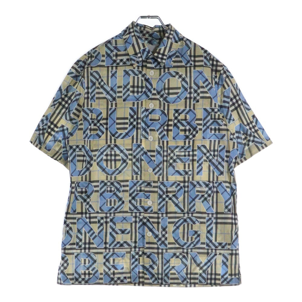BURBERRY(バーバリー) ブランド総柄 半袖シャツ ブルー 8039308