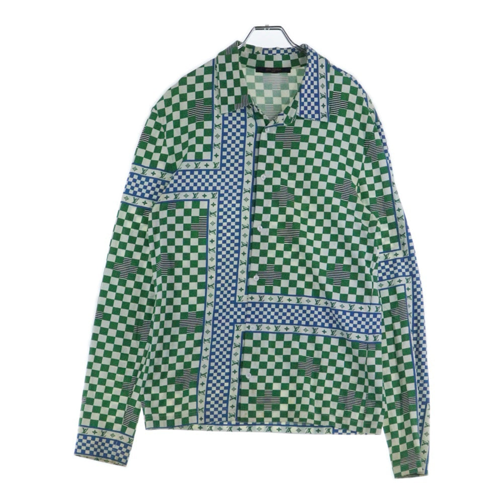LOUIS VUITTON(ルイヴィトン) 22SS プリーテッドスリムジャージー長袖シャツ グリーン RM221 J71 HMY70W