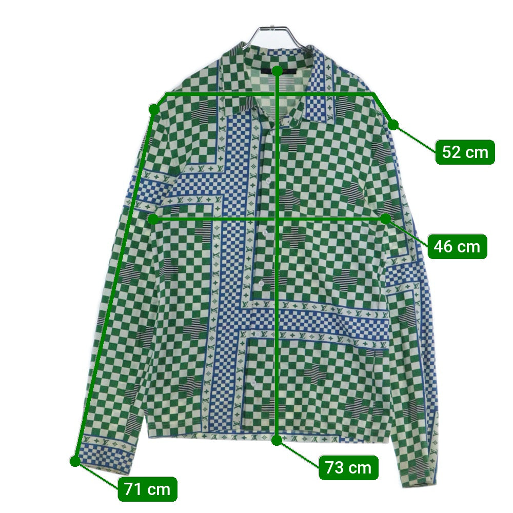 LOUIS VUITTON(ルイヴィトン) 22SS プリーテッドスリムジャージー長袖シャツ グリーン RM221 J71 HMY70W