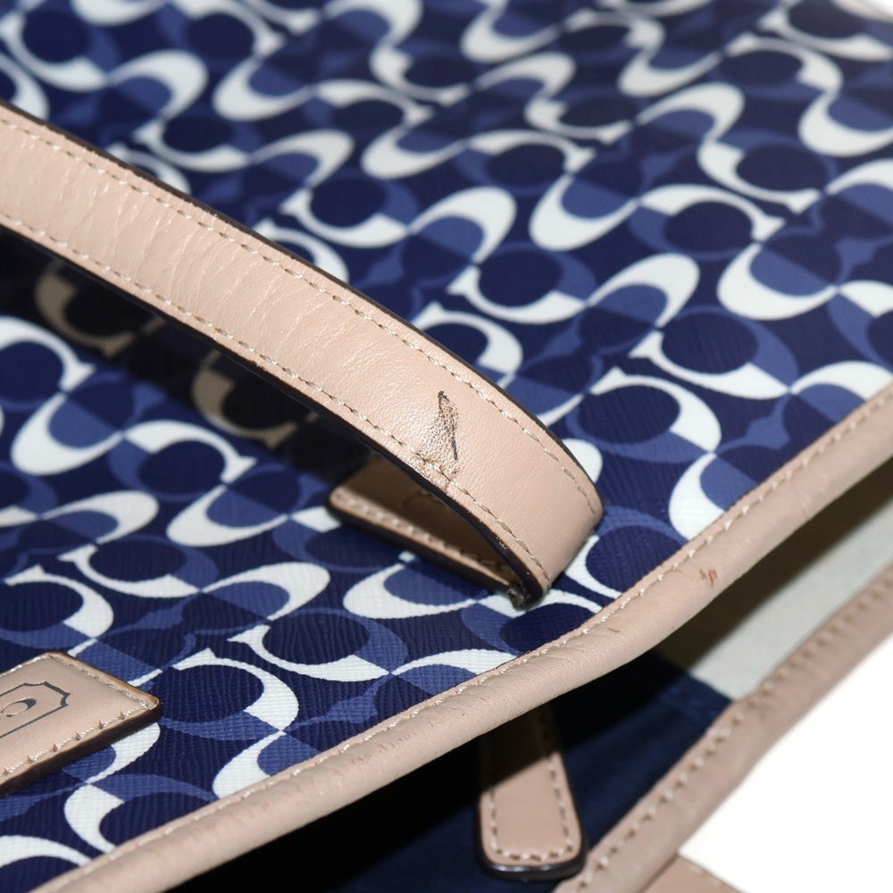 COACH(コーチ) ブランドロゴ総柄 トートバッグ ブルー