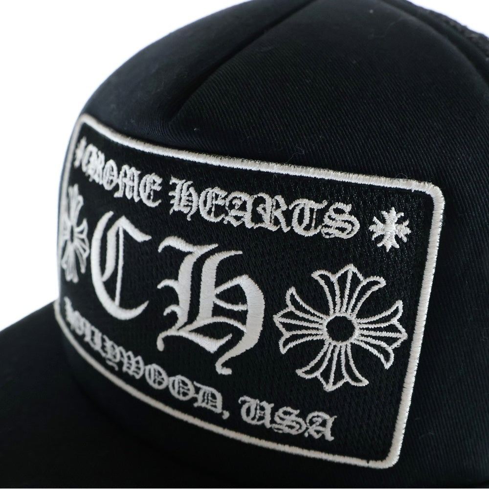 CHROME HEARTS(クロムハーツ) TRUCKER CH CAP CHパッチ クロスボール付メッシュトラッカーキャップ 帽子 ブラック/シルバー