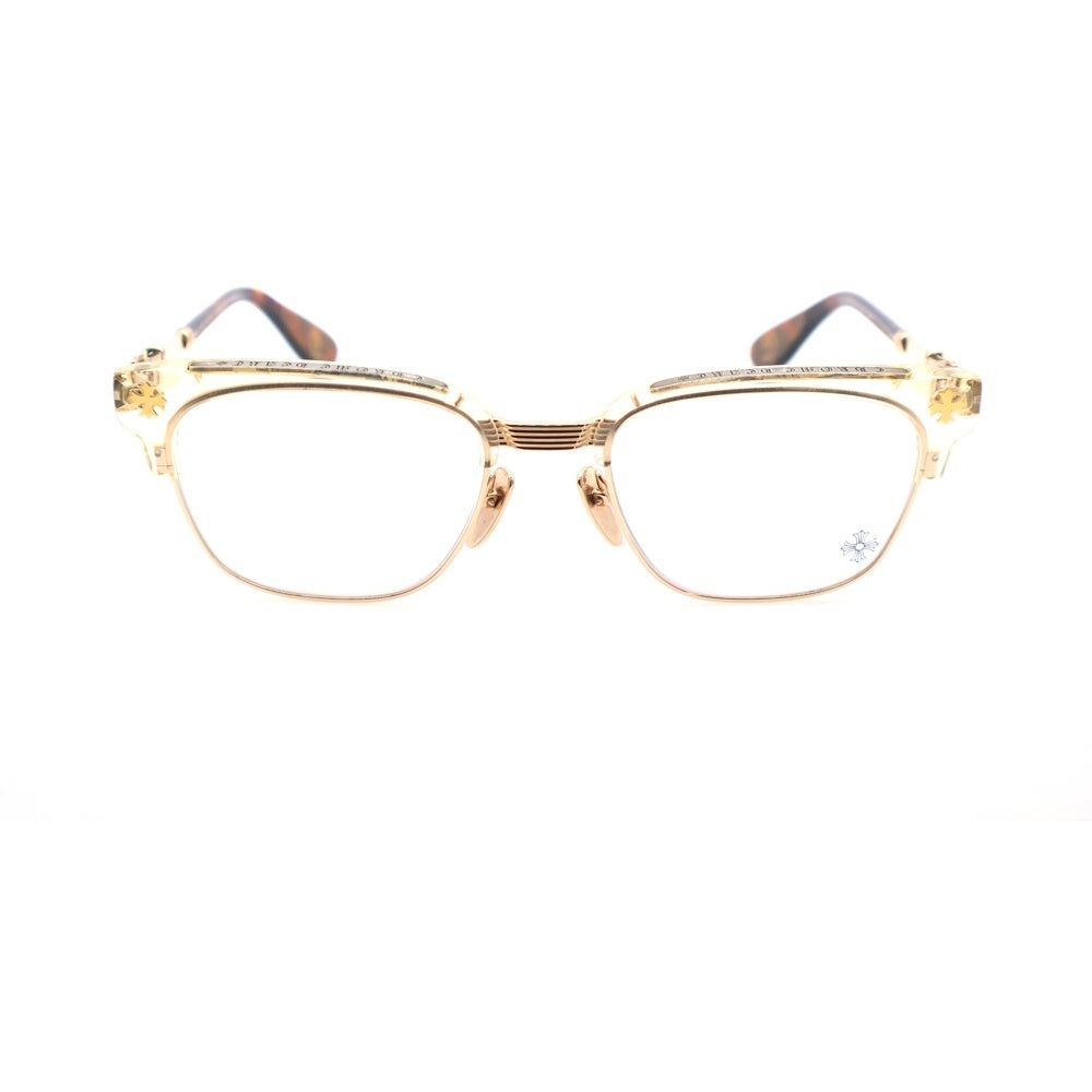 CHROME HEARTS(クロムハーツ) BONENNOISSEUR II テンプルCHクロスハーフリムサングラス ブラウン/ゴールド