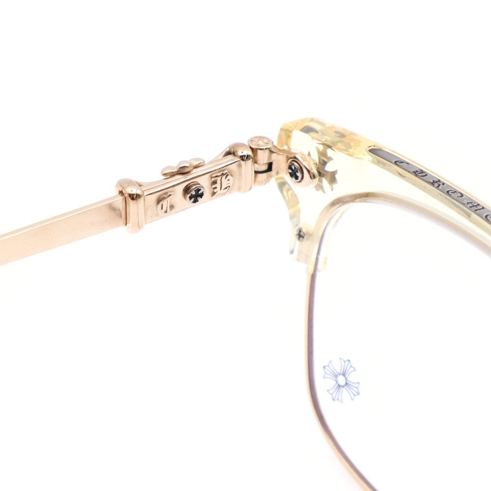 CHROME HEARTS(クロムハーツ) BONENNOISSEUR II テンプルCHクロスハーフリムサングラス ブラウン/ゴールド