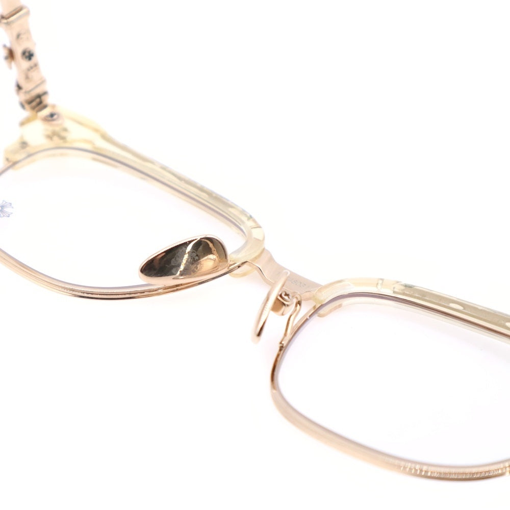 CHROME HEARTS(クロムハーツ) BONENNOISSEUR II テンプルCHクロスハーフリムサングラス ブラウン/ゴールド
