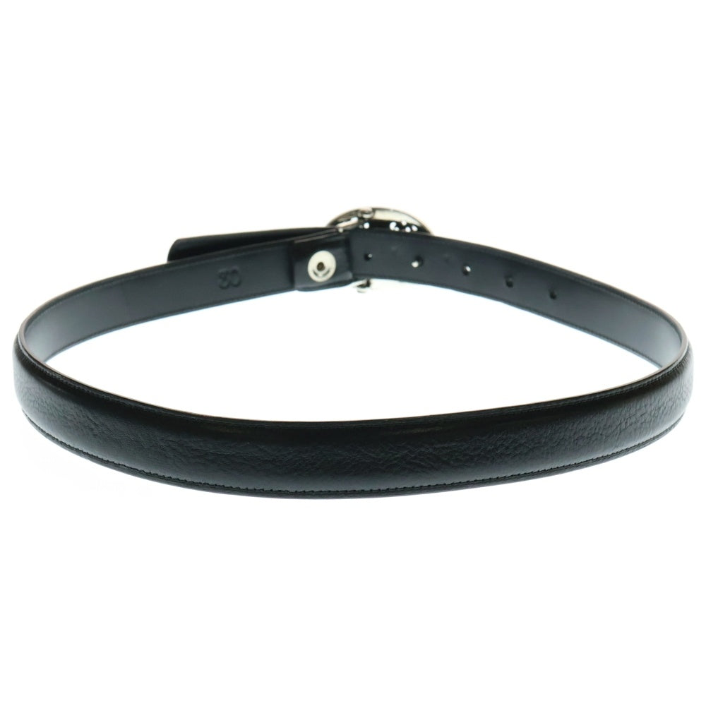 CHROME HEARTS(クロムハーツ) OVAL CROSS STRAP1.0クラシックオーバルクロスバックル レザーベルト シルバー