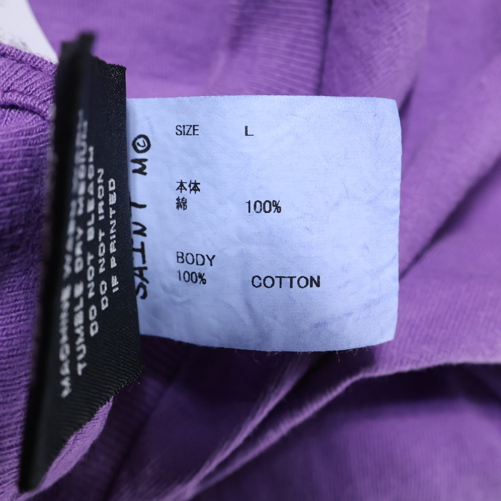 SAINT MICHAEL(セントマイケル) 24SS UNIVERSAL SS TEE ユニバーサル 両面プリント クルーネック 半袖Tシャツ カットソー パープル SM-YS8-0000-014