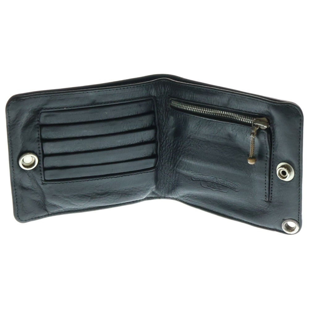CHROME HEARTS(クロムハーツ) 1SNAP 1スナップ クロス ボールボタン レザーウォレット 財布 ブラック BCA361