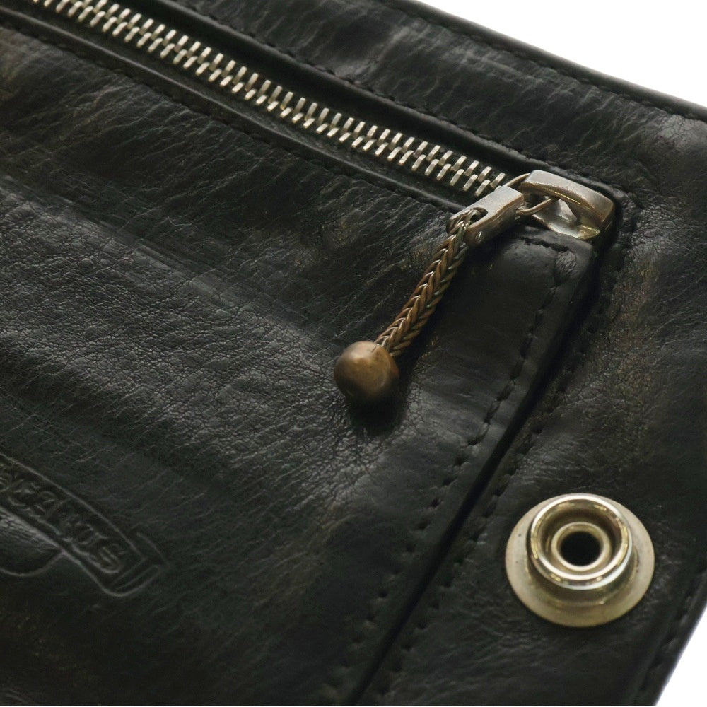 CHROME HEARTS(クロムハーツ) 1SNAP 1スナップ クロス ボールボタン レザーウォレット 財布 ブラック BCA361