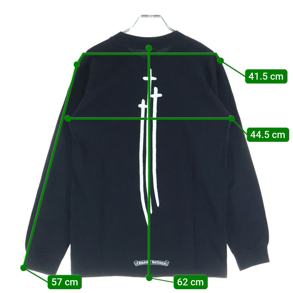 CHROME HEARTS(クロムハーツ) OLD RS3クロスプリント 長袖Tシャツ ブラック