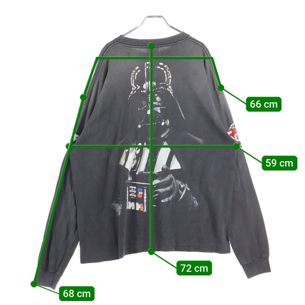SAINT MICHAEL(セントマイケル) 25SS DARTHVADER スターウォーズ プリント 長袖Tシャツ カットソー ロンT グレー