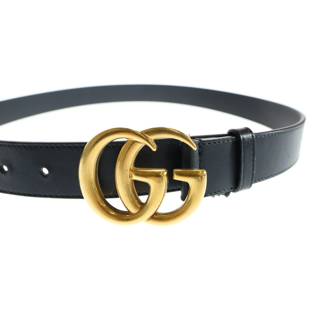 GUCCI(グッチ) GGマーモント レザーベルト ブラック