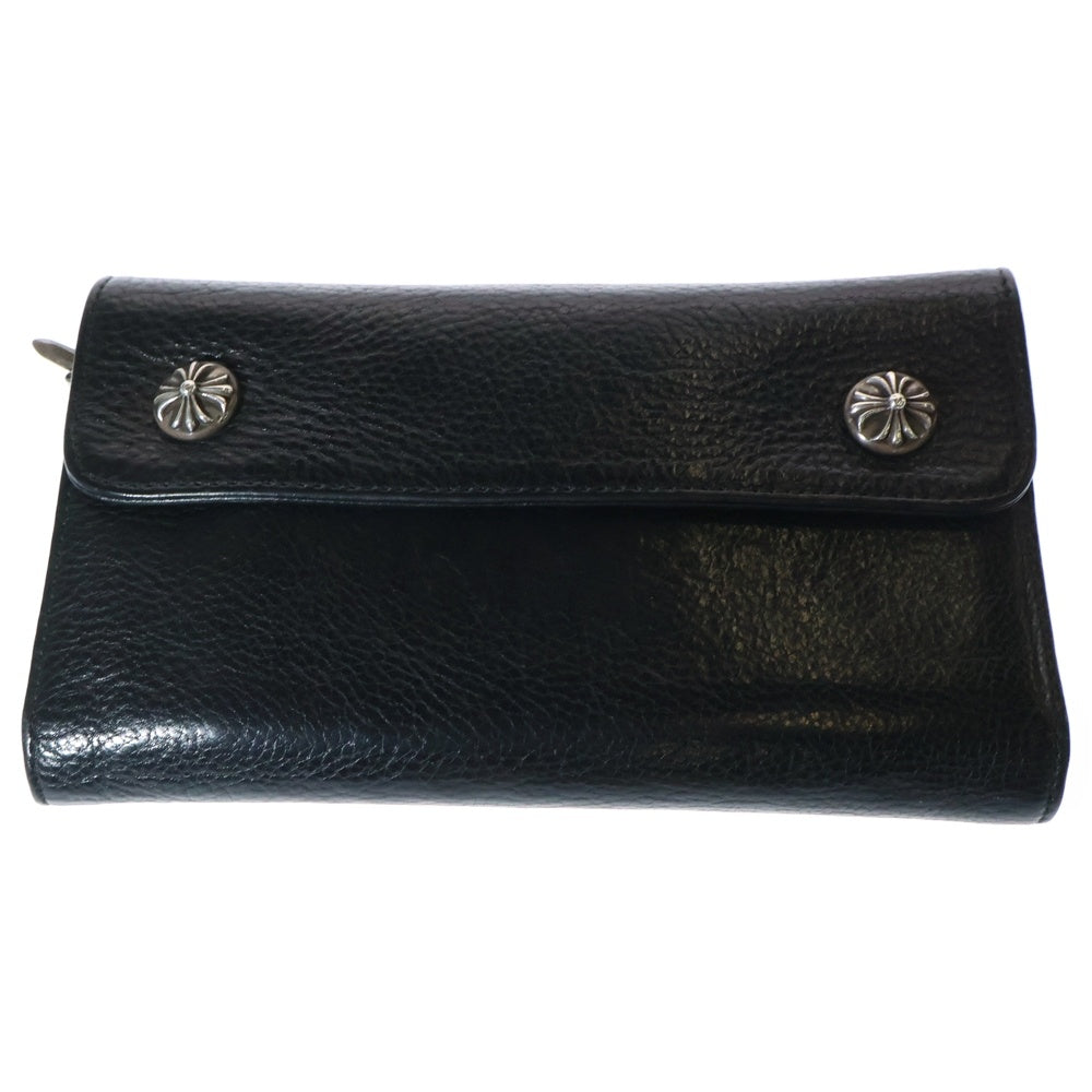 CHROME HEARTS(クロムハーツ) WAVE ウェーブ レザーウォレット 財布 ブラック BCA375